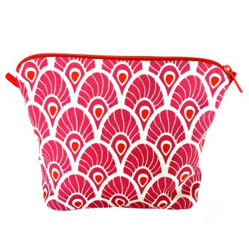 Tallentire House Cosmetics Purse Large Feather Magenta