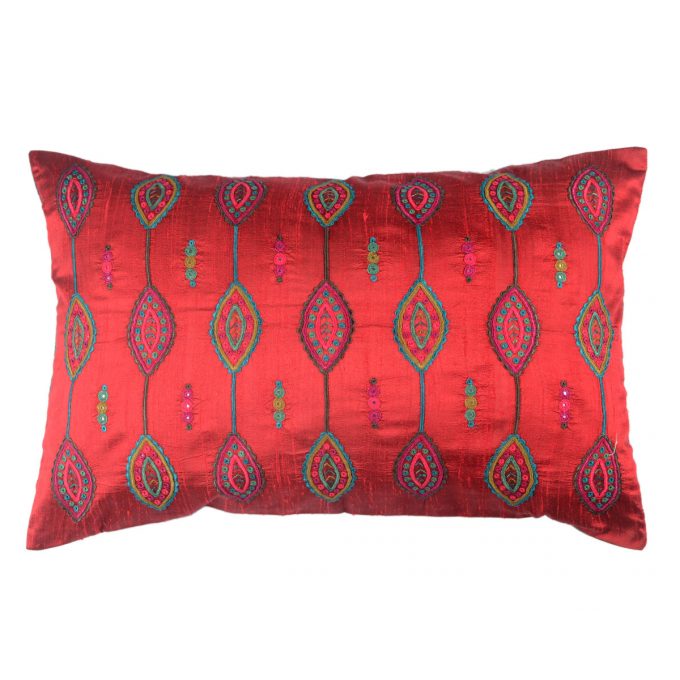 Tallentire House Cushion Silk Gypsy Shield Red