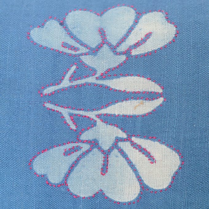 Tallentire House Cushion Silk Lotus Blue Detail