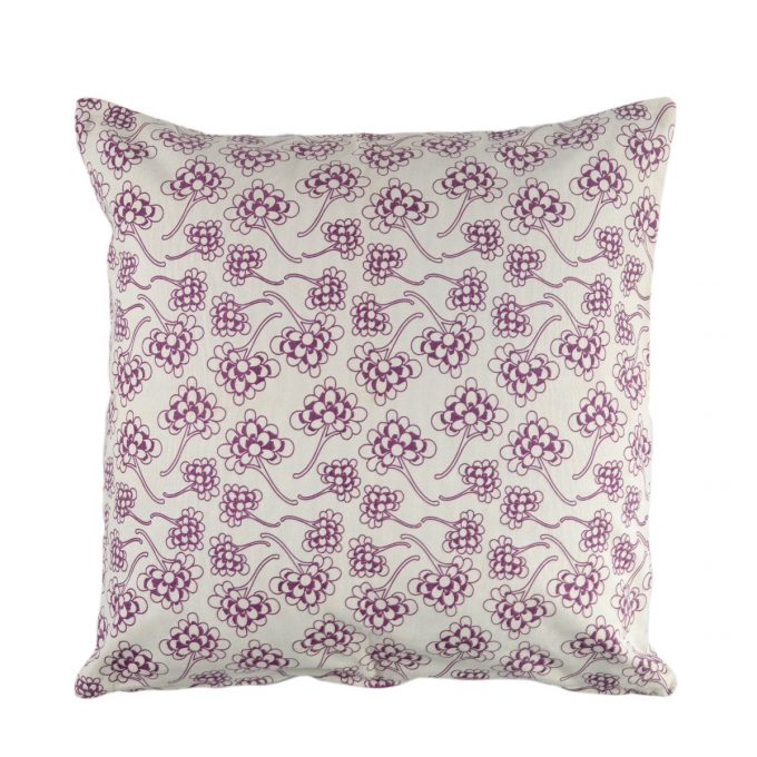 Tallentire House Cushion Square Chinese Flower Grape Wine