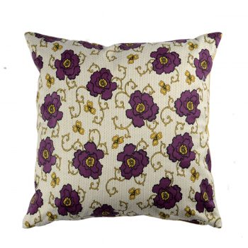 Tallentire House Cushion Square Russian Flower Grape Wine Oil Yellow