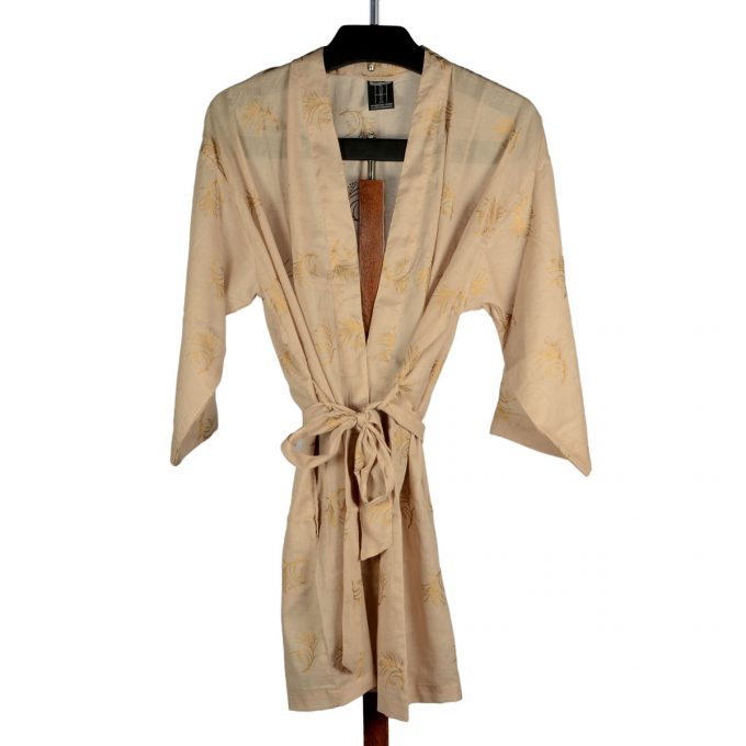 Tallentire House Dressing Gown Corn Dusty Pink Gold