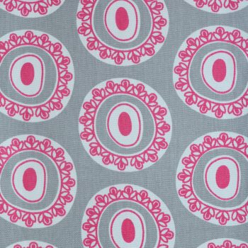 Tallentire House Fabrics Q1 Byzantine Circle Wild Dove Bright Rose