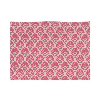 Tallentire House Placemat Feather Fuchsia Red